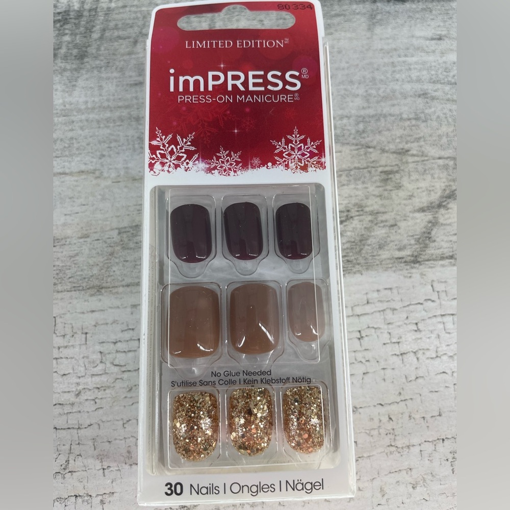Impress Nails LE “Carols Play” Holiday NEW Press On Set 30